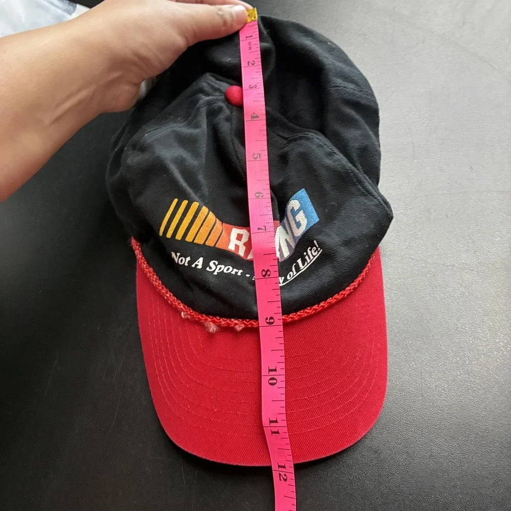 Vintage 90s Racing Hat Cap‎ Snap Back Black Red Rope Not A Sport Way Of Life!